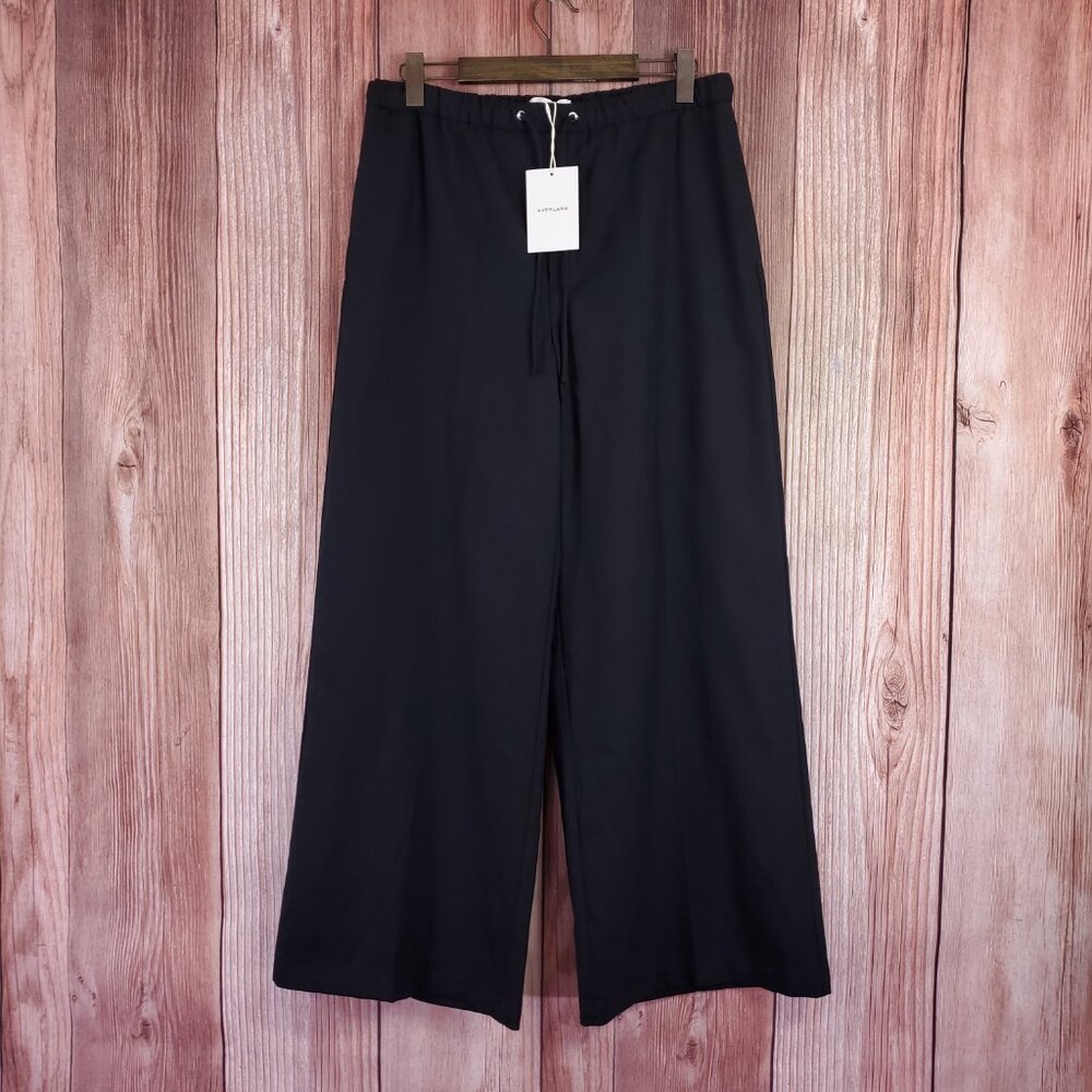 NWT Everlane Womens Size 12 Gab The Easy Pants Pull On Wide Leg Wool Lined Black